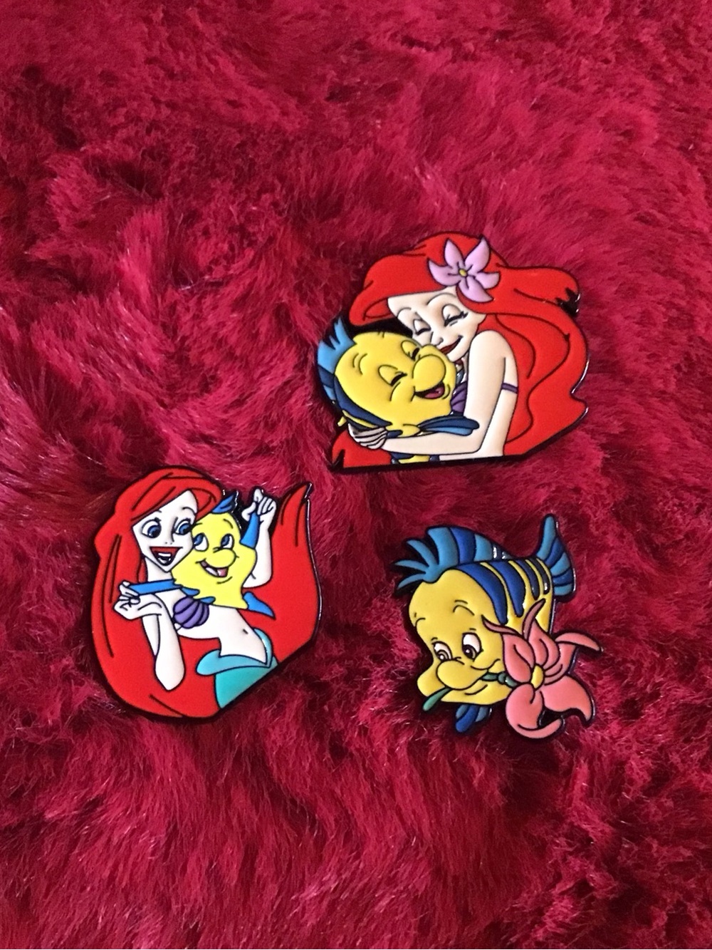 Ariel & Flounder Character Set of magnets- Red/Yellow